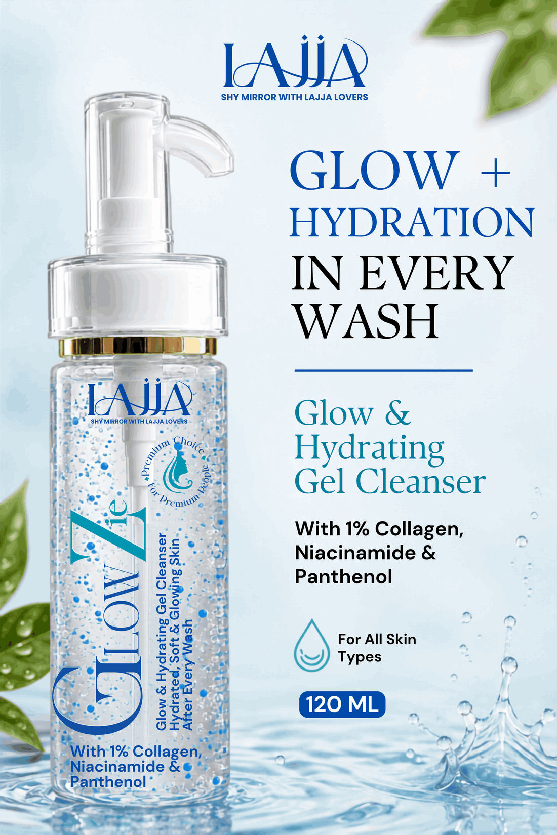 Lajja GlowZie Glow & Hydrating Gel Cleanser (120ml)